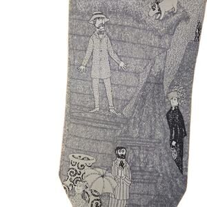 Vintage Rare Edward Gorey Turn of Century Gothic Victorian Men's Silk Neck Tie